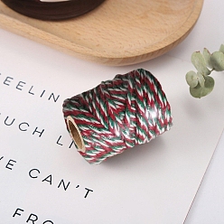 Красный Двухцветные хлопковые золотистые металлические нити, макраме шнур, декоративные нитки, для поделок ремесел, упаковка подарков и изготовление ювелирных изделий, красные, 5 мм, около 21.87 ярдов (20 м) / рулон