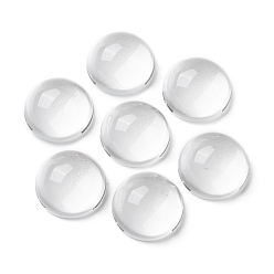 Clear Transparent Half Round Glass Cabochons, Clear, 16x7.5mm