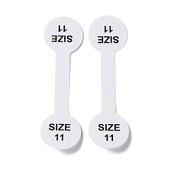 Белый Стикер размера складного бумажного кольца, Размер 11, бирка с размером клейкого кольца, круглые, белые, 5.1x1.4x0.01 см