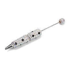 Реактивный Самолет Полимерная глина стразы шариковая ручка, бисерная ручка, с железной фурнитурой, для индивидуальной ручки с ювелирными бусинами, ромб, струя, 145x15~16 мм