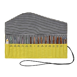 Желтый Футляры для вязальных спиц, дорожный органайзер, сумка для хранения спиц, тунисские крючки и аксессуары для вязания крючком, желтые, 17.5x12 см