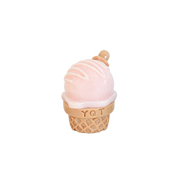 Розовый Мороженое из смолы, миниатюрные украшения, для садовых кукольных домиков, туманная роза, 21x27 мм