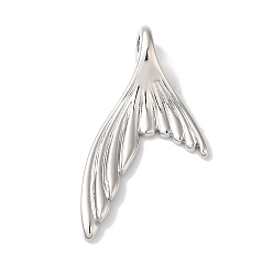 Платина Стойки обшивки латунные подвески, с целью перехода в кольце, долговечный, без свинца и без кадмия, рыбий хвост, платина, 29.5x18x6 мм, отверстие : 5.5x3 мм