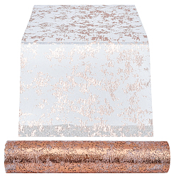 Dark Salmon Polyester Table Runner Roll, Glitter Metallic Gold Thin Mesh Table Runner, for Party Wedding Home Decoration, Dark Salmon, 290x0.3mm, about 10yard/roll