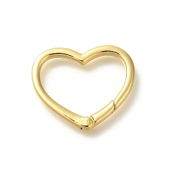 Настоящее золото 18K Стойка металлизированное сердце латунная пружина затвор кольца, долговечный, без свинца и без кадмия, реальный 18 k позолоченный, 20.5x24.5x2.5 мм, внутренний диаметр: 13x20 мм