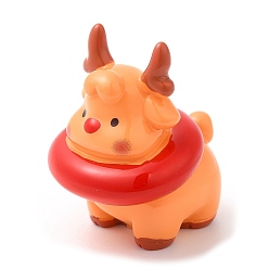 Олень Рождественские украшения из смолы, украшения для рабочего стола в автомобиле или домашнем офисе, олень, 27x21x35 мм