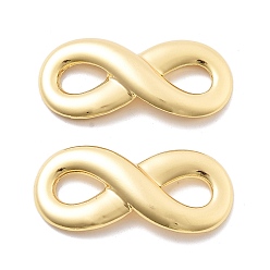 Настоящее золото 18K Подвески из латуни, без кадмия, без никеля и без свинца, бесконечность ссылки, реальный 18 k позолоченный, 31x14.5x3.3 мм, отверстие : 7.5x5 мм