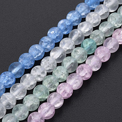(52) Непрозрачная лаванда Стеклянные бусины кракле, матовые, круглые, разноцветные, 4 мм, отверстие : 0.8 мм, около 98~100 шт / нитка, 15.35 дюйм (39 см)