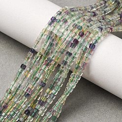 Флюорит Природного флюорита бисер нитей, кубические, граненые, 2~2.5x2~2.5x2~2.5 мм, отверстие : 0.6 мм, около 167 шт / нитка, 15.28~15.35'' (38.8~39 см)