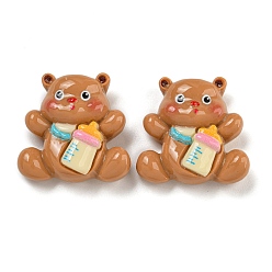 Медведь Кабошоны из непрозрачной смолы в виде медведя, красочный, медведь из детской бутылочки, 22.5x23x9 мм