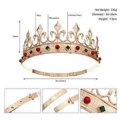 Разноцветный Мужские литые короны для волос со стразами, регулируемые аксессуары для волос для мужчин, красочный, 175~190 мм
