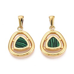 Темно-Зеленый 304 подвески из нержавеющей стали и акрила, треугольный шарм, золотые, темно-зеленый, 23.5x18x3 мм, отверстие : 8x3 мм