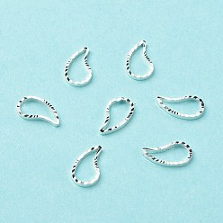 925 Sterling Silver Plated Brass Linking Rings, Long-Lasting Plated, Cadmium Free & Lead Free, Teardrop, 925 Sterling Silver Plated, 9x5x1mm, Inner Diameter: 7x3.5mm