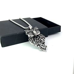 Нержавеющая Сталь Цвет Эми Лунби, скандинавский викингский кулон в виде совы, цепочка из нержавеющей стали