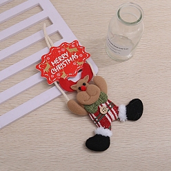 Олень Рождественский бархат с подвесками-колокольчиками, для подвесного украшения елки, олень, 290x100 мм