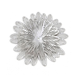 Платина Железные подвески, цветочный шарм, полый, платина, 41x3 мм, отверстие : 1.4 мм