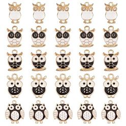 (52) Непрозрачная лаванда 50 шт 5 стили подвески из сплава эмали, с кристально горный хрусталь, очарование совы, разноцветные, 16.5~19x10~14.5x2~3 мм, отверстие : 1.4~2 мм, 10 шт / стиль