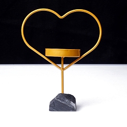 Сердце Металлические подсвечники, с цоколями из натурального шунгитового камня, сердце, 170x70 мм