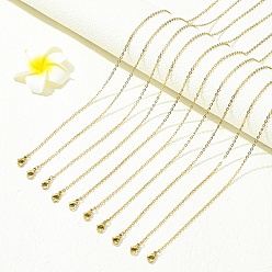 Настоящее золото 18K 10 шт. 304 ожерелья из нержавеющей стали с цепочкой, реальный 18 k позолоченный, 16.14 дюйм (41 см)