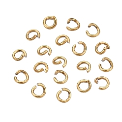 Настоящее золото 18K 304 из нержавеющей стали открыты кольца прыжок, ионное покрытие (ip), долговечный, круглые, реальный 18 k позолоченный, 3x0.6 мм, внутренний диаметр: 2 мм, 22 датчик, около 160 шт / упаковка
