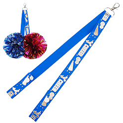 Сине-фиолетовый Тканевый держатель для помпона для рюкзака, ремень поддержки с бирками чирлидеров, синий фиолетовый, 370 мм