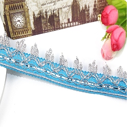 Deep-Sky-blau Polyesterband, Kleidungsornament, Vorhang Dekoration, Deep-Sky-blau, 1 Zoll (25 mm), ungefähr 18yard/pc