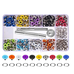 Разноцветный Набор инструментов для железных люверсов, с фрезой для отверстий, оправка и ящик для хранения, красочный, Внутренний диаметр: 0.5 cm