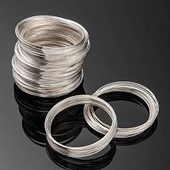Silver Steel Memory Wire, Bracelets Making, Silver, 22 Gauge, 0.6mm, 2500 circles/1000g