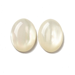 Морская Ракушка Кабошоны из смолы, жемчужные, имитации кошачьего глаза , овальные, цвет морской раковины, 20x15x4.5 мм