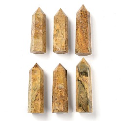 Сумасшедший Агат Башня натуральный сумасшедший агат целебные каменные палочки, Декоры для медитации, терапии, балансировки энергии, шестиугольник призма, 23~27x17~24x37~89 мм