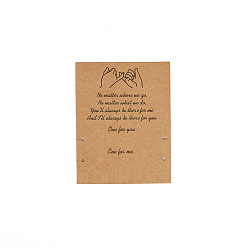 BurlyWood Retro Kraft Paper Necklace & Pendant Necklace Display Cards, Rectangle with Word, BurlyWood, 9x7cm