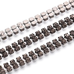 Серо-коричневый Железо горный хрусталь чашка цепи, золотые, суровая, 4x2 мм