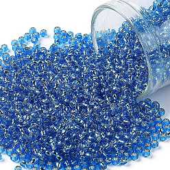 (2206) Silver Lined Dark Aqua Круглые бусины toho, японский бисер, (2206) серебристый темный цвет морской волны, 11/0, 2.2 мм, отверстие : 0.8 мм, Около 5555 шт / 50 г