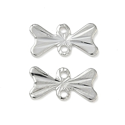 Платина Подвески из латуни, текстурированные бантовые звенья, без никеля , платина, 5x10x0.5 мм, отверстие : 1 мм