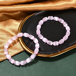 Бледно-Розовый Браслеты из окрашенного натурального селенита с бусинами-колоннами для женщин, розовый жемчуг, 3/8x1/2 дюйм (0.85x1.25 см), внутренний диаметр: 2-1/4 дюйм (5.6 см)