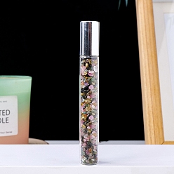 Турмалин Бутылочки с шариками из натурального турмалина, с крышкой, спа ароматерапия эфирное масло пустая стеклянная бутылка, 10.7 см, емкость: 10 мл (0.34 жидких унций)