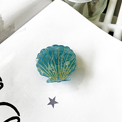 Темно-Голубой Заколки для волос в форме ракушки из ацетата целлюлозы, аксессуары для волос для женщин и девочек, глубокое синее небо, 38 мм