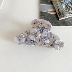 Bleu Royal Pinces à cheveux griffes en acétate de cellulose, fleur, bleu royal, 75x40mm