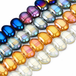 (52) Непрозрачная лаванда Стеклянные бусины с гальваническим покрытием , овальные, разноцветные, 16x11x5.5 мм, отверстие : 1 мм, около 50 шт / нитка, 21.65 дюйм (55 см)
