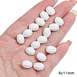 Oval 5шт. фарфоровые бусины ручной работы, белые, овальные, 11x8 мм