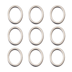 Нержавеющая Сталь Цвет 304 нержавеющей стали связывающий кольца, овальные, цвет нержавеющей стали, 20x16x2 мм