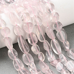 Розовый Кварц Природного розового кварца нитей бисера, самородки, упавший камень, 7~14x5~8x5~8 мм, отверстие : 0.9~1 мм, около 42~43 шт / нитка, 15.16~15.51 дюйм (38.5~39.4 см)
