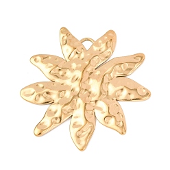 Золотой Кованые 304 подвески из нержавеющей стали, лист, золотые, 46.5x45x2 мм, отверстие : 4x4 мм