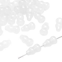 Белый 15шт стеклянные бусины из искусственного нефрита, белые, 14x8 мм, отверстие : 1 мм