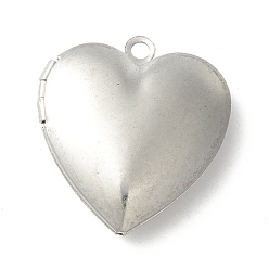 Stainless Steel Color Non-Tarnish 304 Stainless Steel Diffuser Locket Pendants, Photo Frame Pendants for Necklaces, Heart, Stainless Steel Color, 24.5x22.5x6.3mm, Hole: 2mm, Inner Diameter: 16.5x16mm