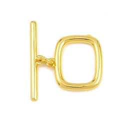 Настоящее золото 18K Латуни Переключить застежками, без кадмия и без свинца, долговечный, прямоугольные, реальный 18 k позолоченный, 3.5~13.5x14~20x1.5 мм, отверстие : 1 мм