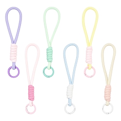 Mixed Color 6Pcs 6 Colors Polyester Mobile Straps, with Alloy Clasps, Mixed Color, 145mm