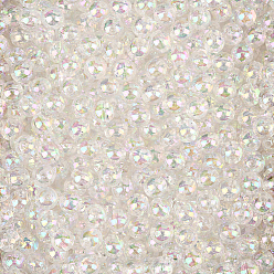 Прозрачный АВ Экологичные прозрачные акриловые бусины, круглые, с покрытием AB цвета, ясно AB, 6 мм, отверстие : 1.5 мм, 1000 шт