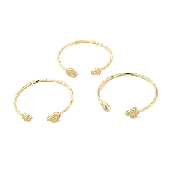 Настоящее золото 18K Прозрачный кубический цирконий каплевидный открытый браслет-манжета, латунный браслет с крутящим моментом для женщин, без кадмия, без никеля и без свинца, реальный 18 k позолоченный, внутренний диаметр: 2-1/4 дюйм (5.75 см)