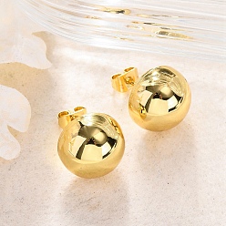 Золотой Полукруглый 304 из нержавеющей стали серьги стержня, золотые, 12 мм